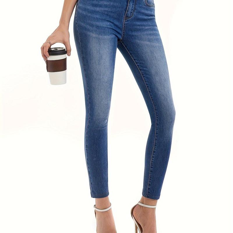 Slim Fit Crop Jeans Mid Stretch Water Ripple Embossed Ankle Length Jeans