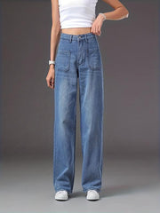 Water Ripple Embossed Denim Jeans Women's Casual Pants