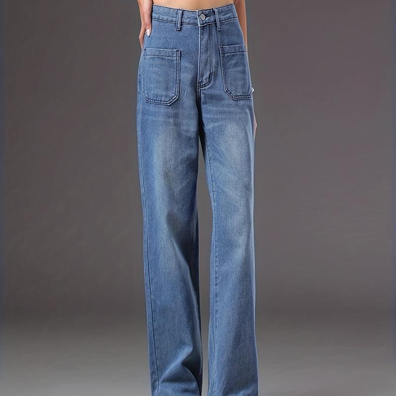 Water Ripple Embossed Denim Jeans Women's Casual Pants