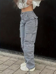 Cargo Pants Loose Fit Non Stretch Y2K Baggy Jeans Women's Denim Jeans