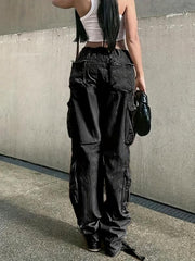 Cargo Pants Loose Fit Non Stretch Y2K Baggy Jeans Women's Denim Jeans