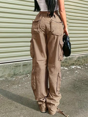 Cargo Pants Loose Fit Non Stretch Y2K Baggy Jeans Women's Denim Jeans
