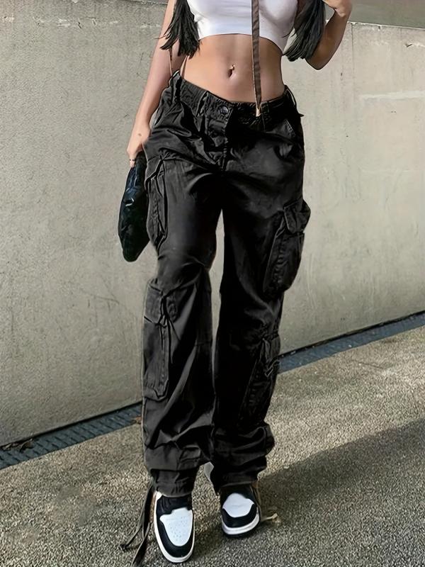 Cargo Pants Loose Fit Non Stretch Y2K Baggy Jeans Women's Denim Jeans