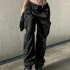 Cargo Pants Loose Fit Non Stretch Y2K Baggy Jeans Women's Denim Jeans