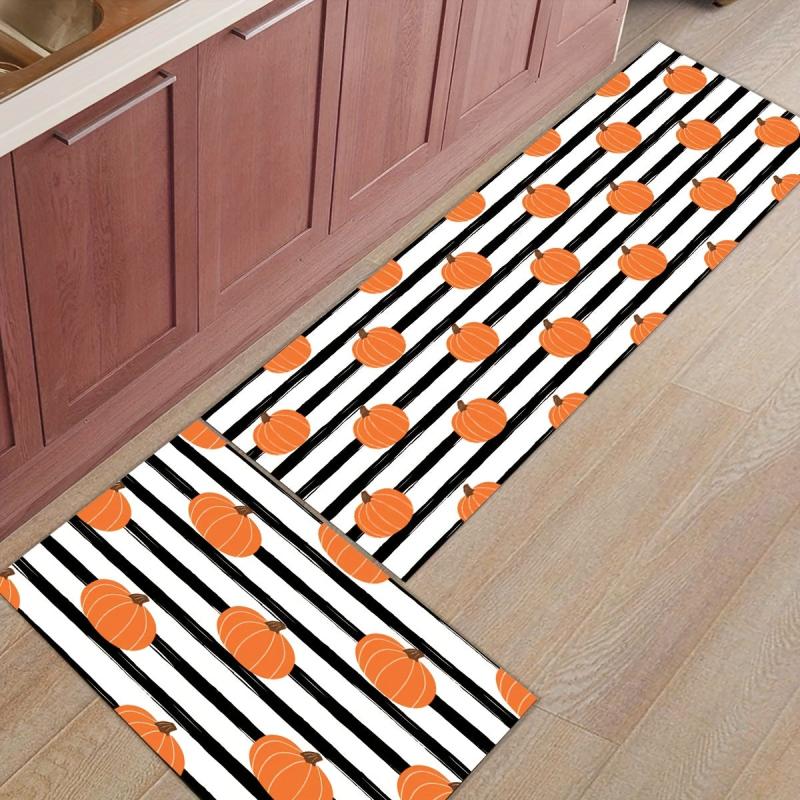 Halloween Kitchen Rug Anti Fatigue Non-slip Mat Pumpkin Decor