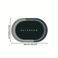 Non Slip Quick Dry Bathroom Rugs Absorbent Thin Bath Mat - Oval Shape