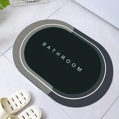 Non Slip Quick Dry Bathroom Rugs Absorbent Thin Bath Mat - Oval Shape