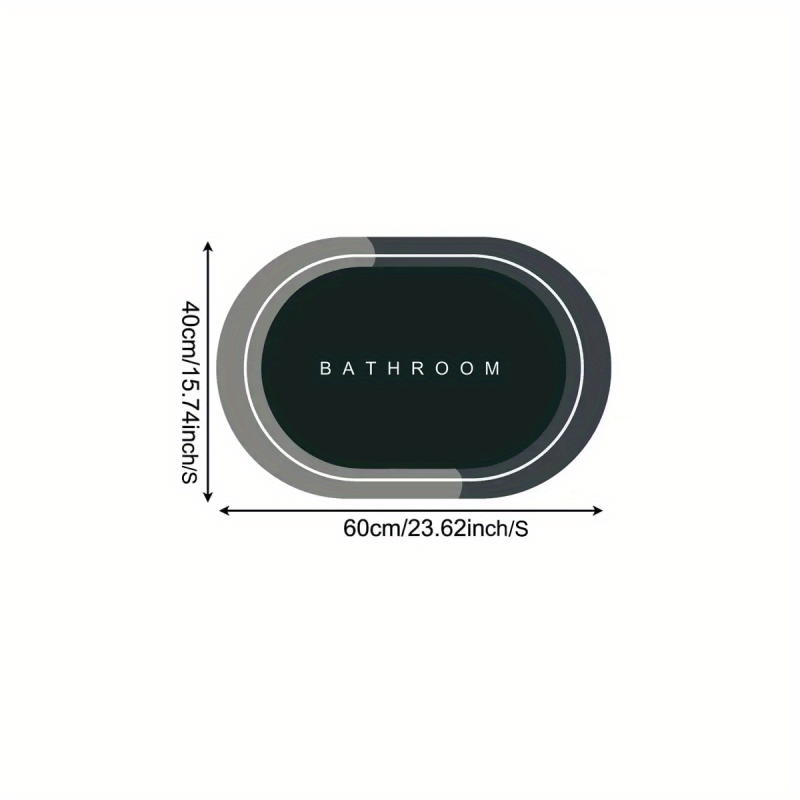 Non Slip Quick Dry Bathroom Rugs Absorbent Thin Bath Mat - Oval Shape