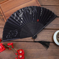 1pc 8 26inch Flower Print Folding Fan Vintage Classic Paper Fan