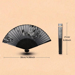 1pc 8 26inch Flower Print Folding Fan Vintage Classic Paper Fan