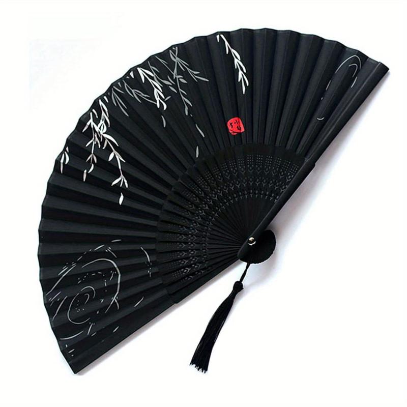 1pc 8 26inch Flower Print Folding Fan Vintage Classic Paper Fan
