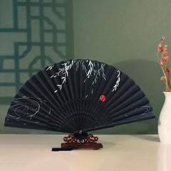 1pc 8 26inch Flower Print Folding Fan Vintage Classic Paper Fan