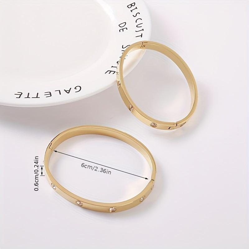 Titanium Steel Rhinestone Bangle Ladies Jewelry