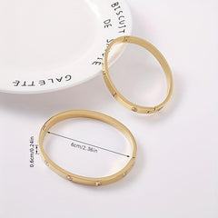Titanium Steel Rhinestone Bangle Ladies Jewelry