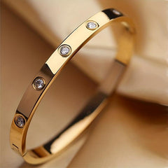Titanium Steel Rhinestone Bangle Ladies Jewelry