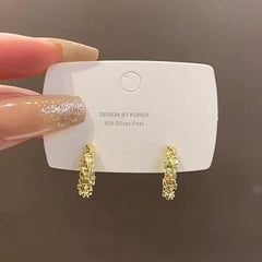 Golden Hoop Earrings Zinc Alloy Jewelry Gift