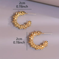 Golden Hoop Earrings Zinc Alloy Jewelry Gift