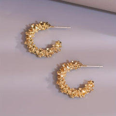 Golden Hoop Earrings Zinc Alloy Jewelry Gift