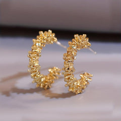 Golden Hoop Earrings Zinc Alloy Jewelry Gift