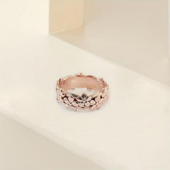 Dainty Flower Carved Band Ring for Daily Outfits and Parties