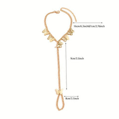 Mini Butterfly Tassel Finger Ring Bracelet Hand Chain