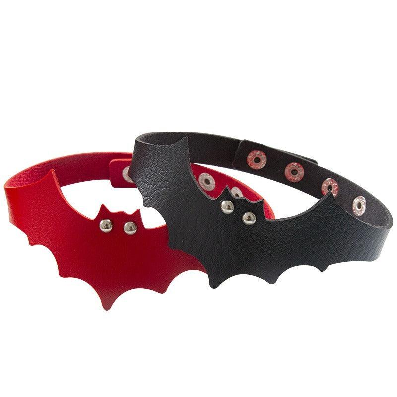 Gothic Punk Halloween Bat PU Leather Choker