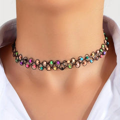 Colorful Beads Elastic Choker Tattoo Necklace Party Jewelry