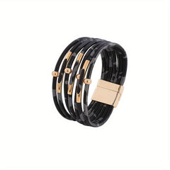 3pcs Layers Bangle Bracelet Leopard Pattern Hand Jewelry Gift
