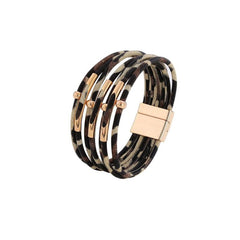 3pcs Layers Bangle Bracelet Leopard Pattern Hand Jewelry Gift