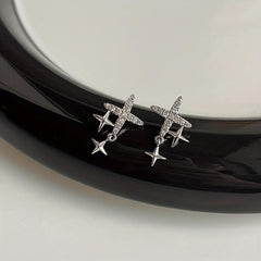Star Dangle Earrings, Zinc Alloy Jewelry Gift For Women
