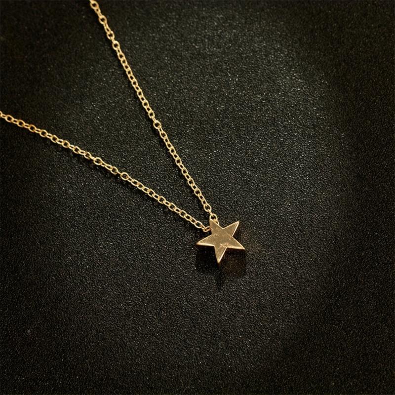 Pentagram Star Pendant Necklace Minimalist Clavicle Chain