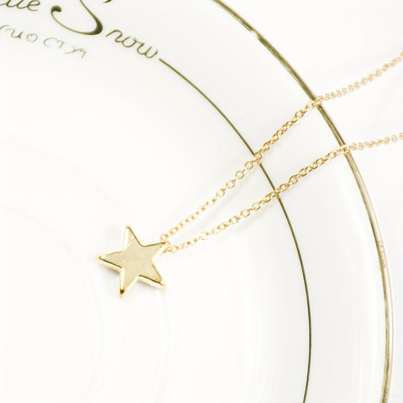 Pentagram Star Pendant Necklace Minimalist Clavicle Chain