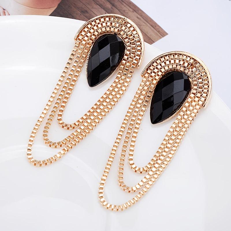 Dangle Earrings Metal Chain Alloy Retro Style Jewelry Gift Women