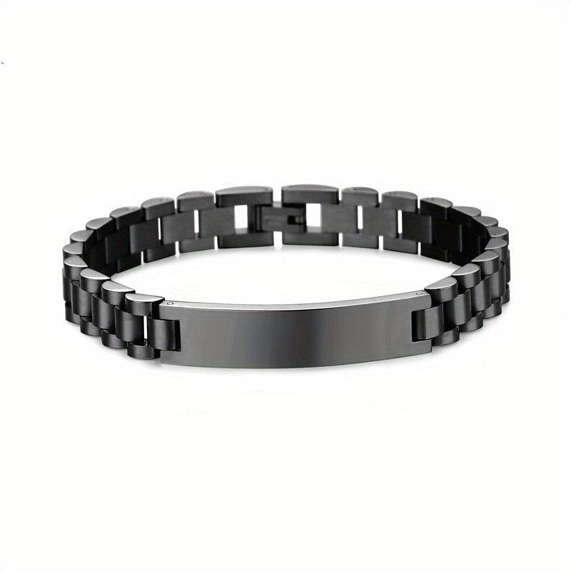 Personalized Engraved Bar Bracelet Stainless Steel Hand Jewelry