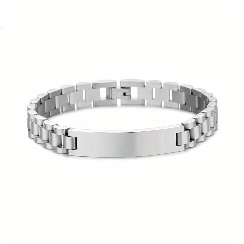 Personalized Engraved Bar Bracelet Stainless Steel Hand Jewelry