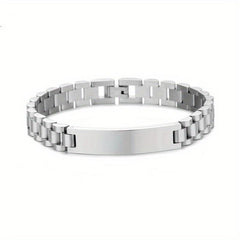 Personalized Engraved Bar Bracelet Stainless Steel Hand Jewelry