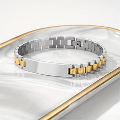 Personalized Engraved Bar Bracelet Stainless Steel Hand Jewelry