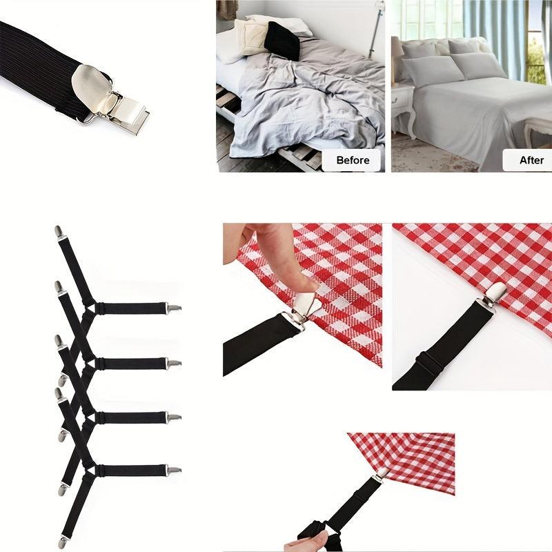 Adjustable Quilt Fixers Metal Clip Elastic Sofa Cushion Safety Sheet Straps