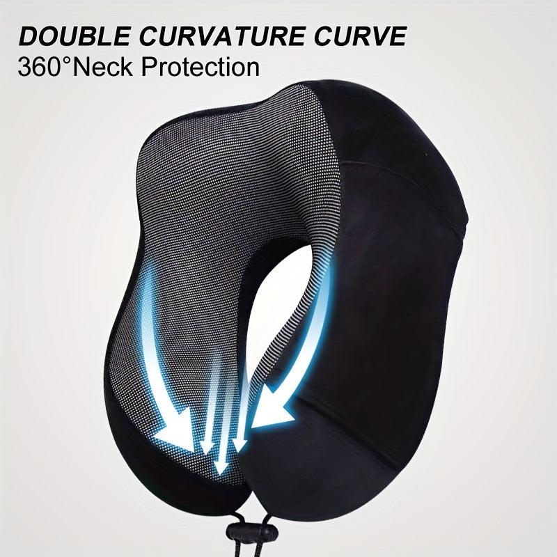 Portable U Shape Memory Foam Pillow for Travel Nap - Removable Washable