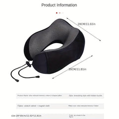 Portable U Shape Memory Foam Pillow for Travel Nap - Removable Washable