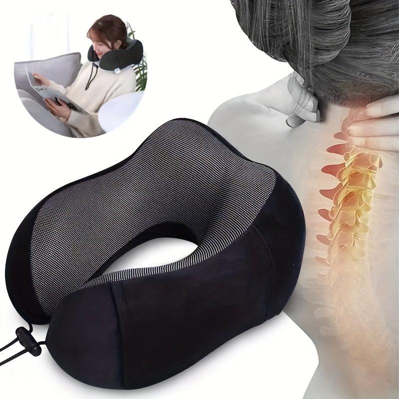 Portable U Shape Memory Foam Pillow for Travel Nap - Removable Washable