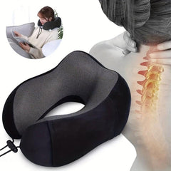 Portable U Shape Memory Foam Pillow for Travel Nap - Removable Washable