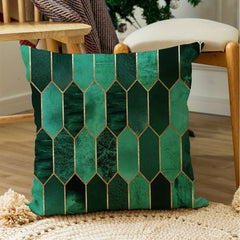 Geometric Checkered Diamond Patchwork Printed Pillowcase