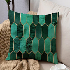 Geometric Checkered Diamond Patchwork Printed Pillowcase