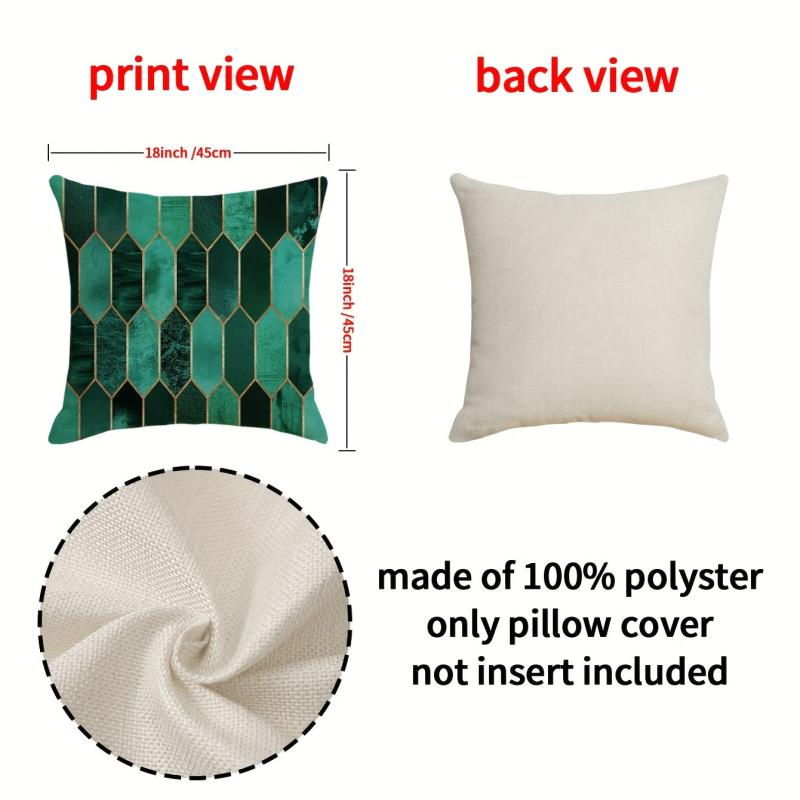 Geometric Checkered Diamond Patchwork Printed Pillowcase