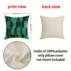 Geometric Checkered Diamond Patchwork Printed Pillowcase
