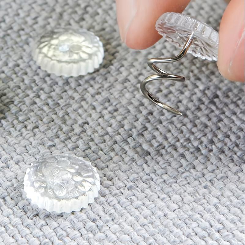 50pcs Transparent Twisting Pins for Sofa Cushions and Bed Sheets