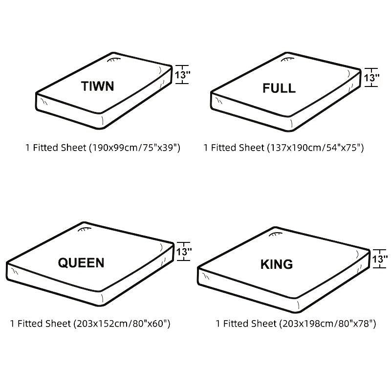 Waterproof Microfiber Fitted Sheet for Bedroom - Twin Full Queen King Sizes
