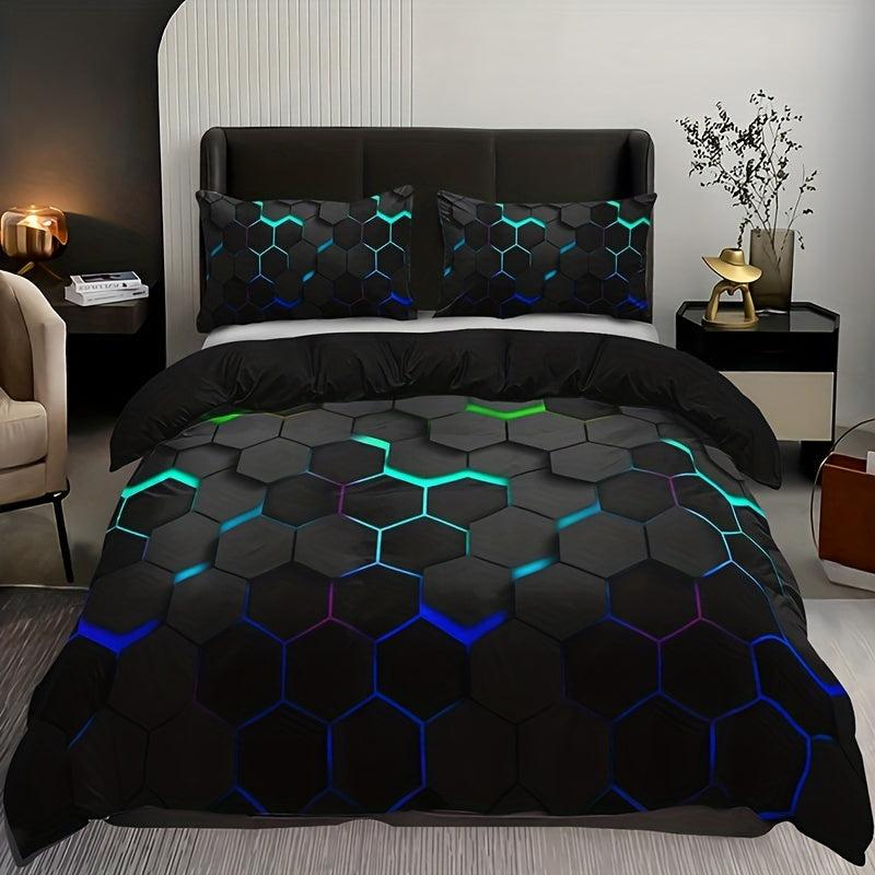 Plaid Tech Sense Digital Print Duvet Cover Set