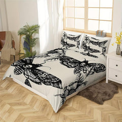 Gothic Skull Print Duvet Set for All Seasons - 3pcs